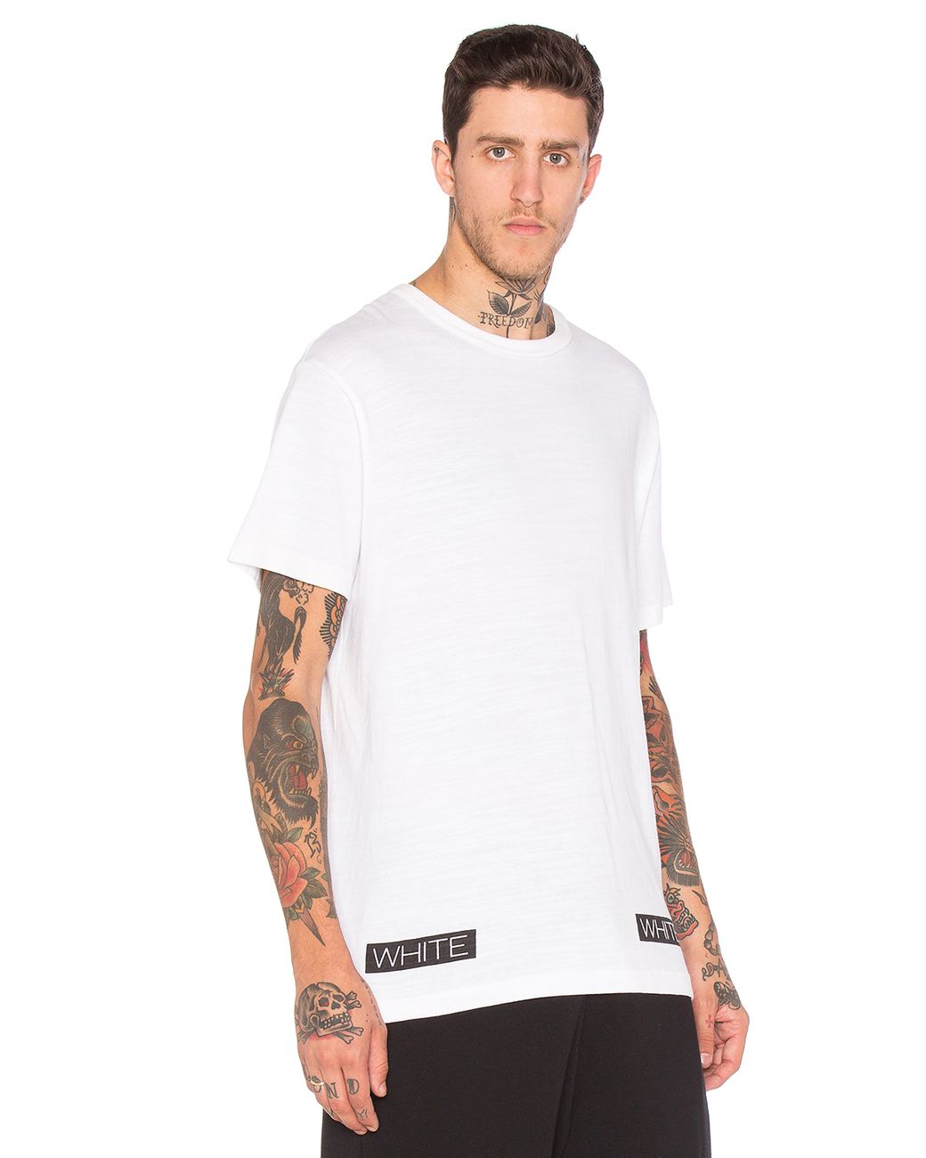 T shirt top off white orange